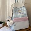 Schoolbag High School Backpack Female Cute Small Fresh Bag Sweet Large Capacity Japanese Plaid Schoolbag Female Niche Casual Backpack