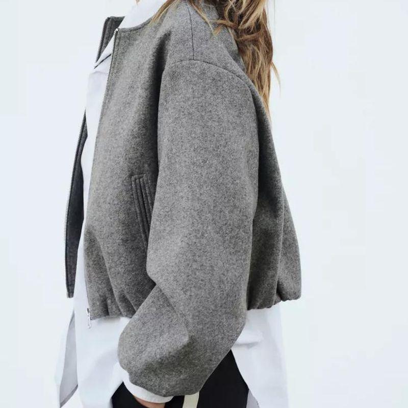 Fall and Winter New Women's Clothing Soft Long Sleeves Minimalist Easiest for Match Pilot Jacket Outwear 9631969 3046274