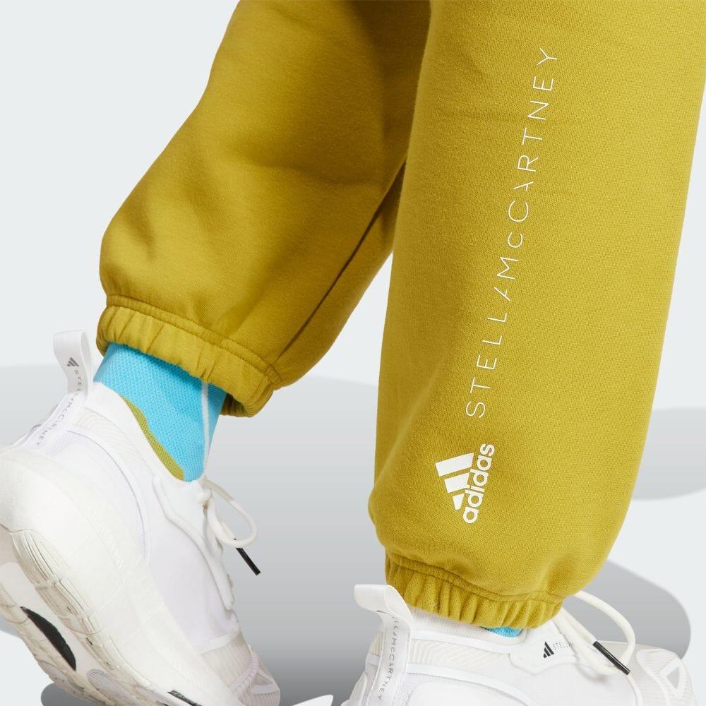 Adidas X Stella McCartney Co-Branded Logo Print Drawstring Mid-Rise Knit Joggers Women Bottoms Yellow IU0863