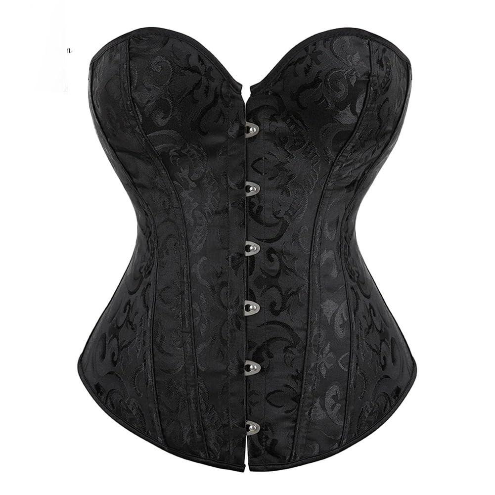 Women's  Sexy LaceBack Zip Corset Top Bustier G-string Body Shapewear