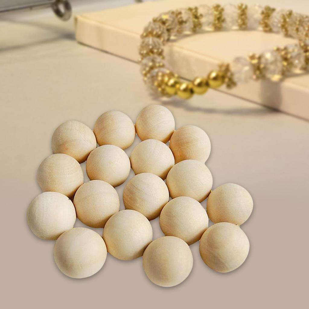 100 Pack Natural Wood Beads Wooden for DIY Macrame Jewelry Making Loose Charms And Crafting