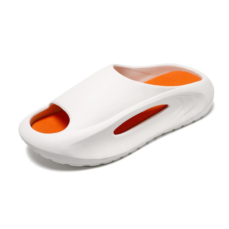 

Летние мужские и женские сандалии без шнуровки, уличная повседневная обувь унисекс, простая обувь для мужчин, легкие тапочки, нескользящие сандалии для пар 44-45 белый/оранжевый