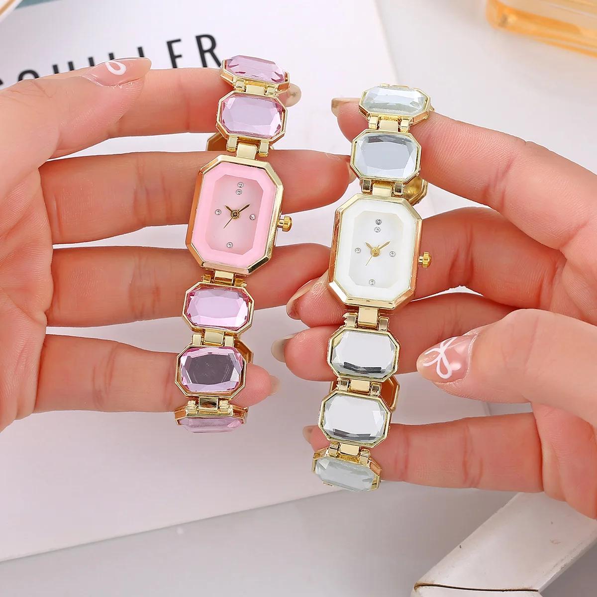 

Ladies Wrist watch Golden Square Quartz Watches For Women Bracelet Wristwatch Top Brand Luxury Fashion Women s Watch Montre рожевий