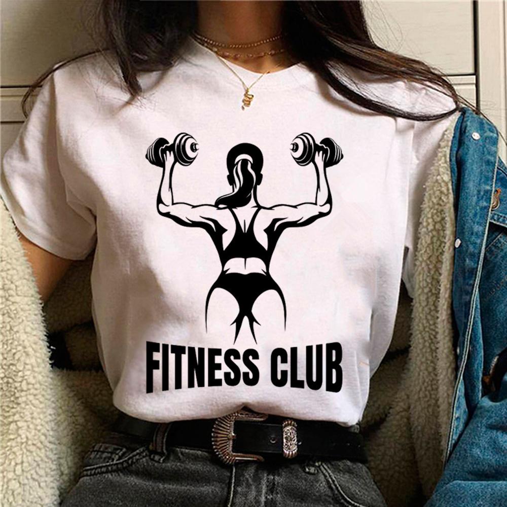 Crossfit Fitness T-shirts Women Manga Graphic Streetwear Top Female 2000s Japanese Designer Clothes