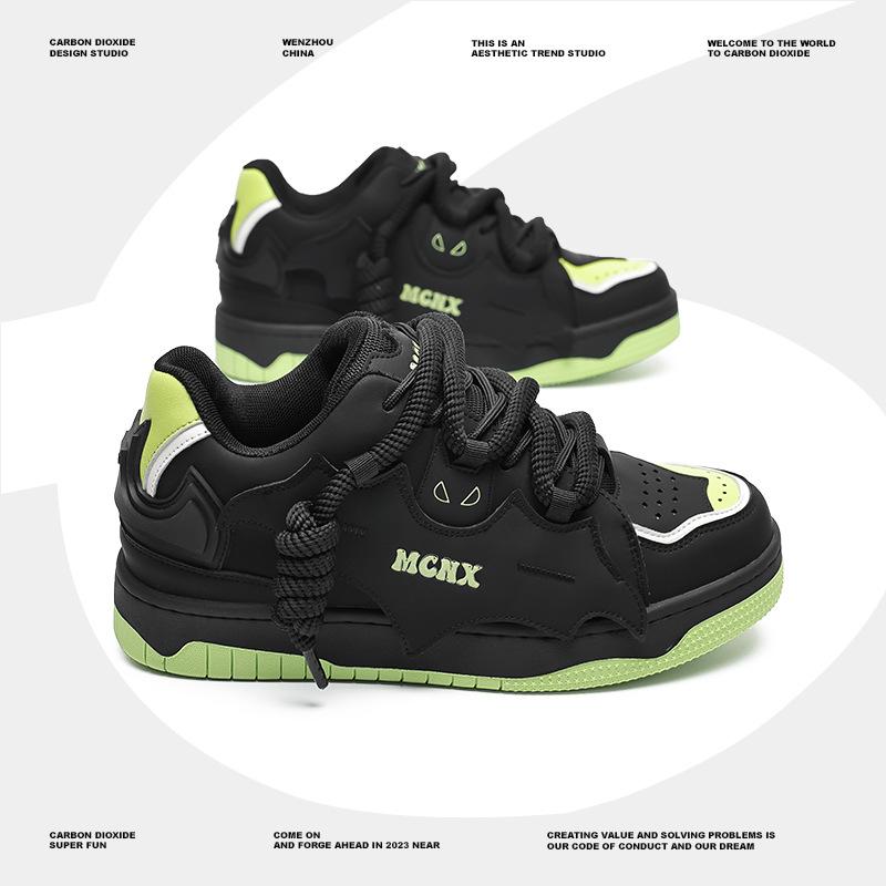 

2025 spring and summer new deconstruction bread shoes black bat platform street trend men s shoes sports and leisure small black shoes 39 чёрный