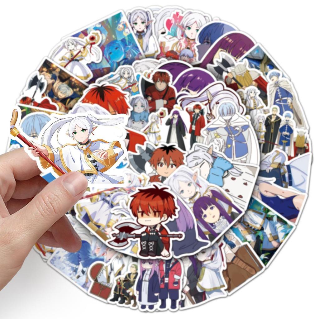 50 Frieren: Beyond Journey's End Anime Stickers - Personalized Cartoon Decor for Phone Cases & Suitcases