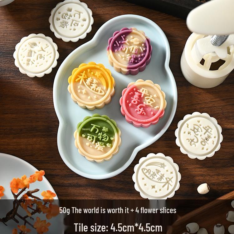 Mid-Autumn Mooncake Press - Flower Ice Skin Mold for Pastry & Mung Bean Cake