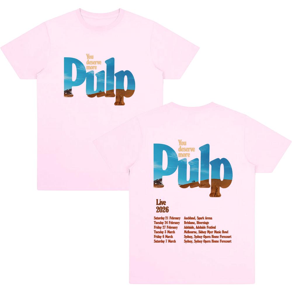 Pulp Band Live 2026 Camisetas Impresión de Camisetas de Banda de Rock Grunge Hip Hop Unisex Streetwear Algodón Mujeres Hombres Camisetas Alta Calidad Nuevo