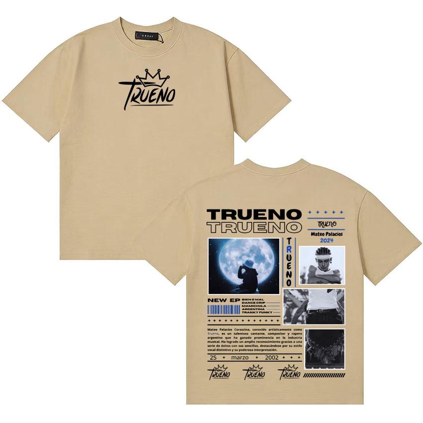 Rapper Trueno Harajuku Graphics Short Sleeve Tee Shirt Unisexs Womens Cotton Summer Clothing Popluar Oversized Y2K Tshirts Unisex