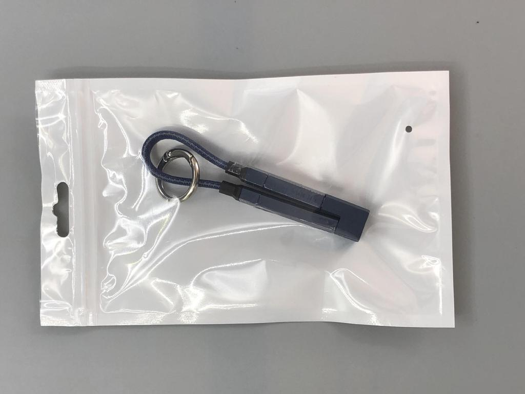 Cross-Border 4-in-1 Super Fast Charging Keychain Cable for Huawei & Apple with Zinc Alloy Logo
