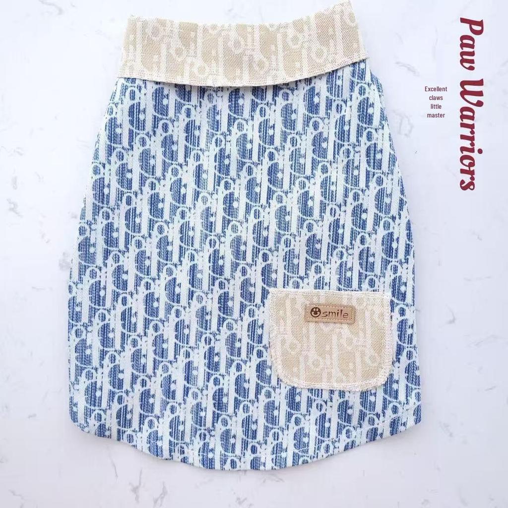 Trendy Denim Patchwork Vest for Small Dogs & Cats - Sleeveless Pet Apparel for Puppies, Teddy, Bichon, Corgi