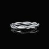 JewelryPalace Moissanite D Color Love Rope Infinity 925 Silver Stackable Band Ring for Woman Yellow Rose Gold Plated