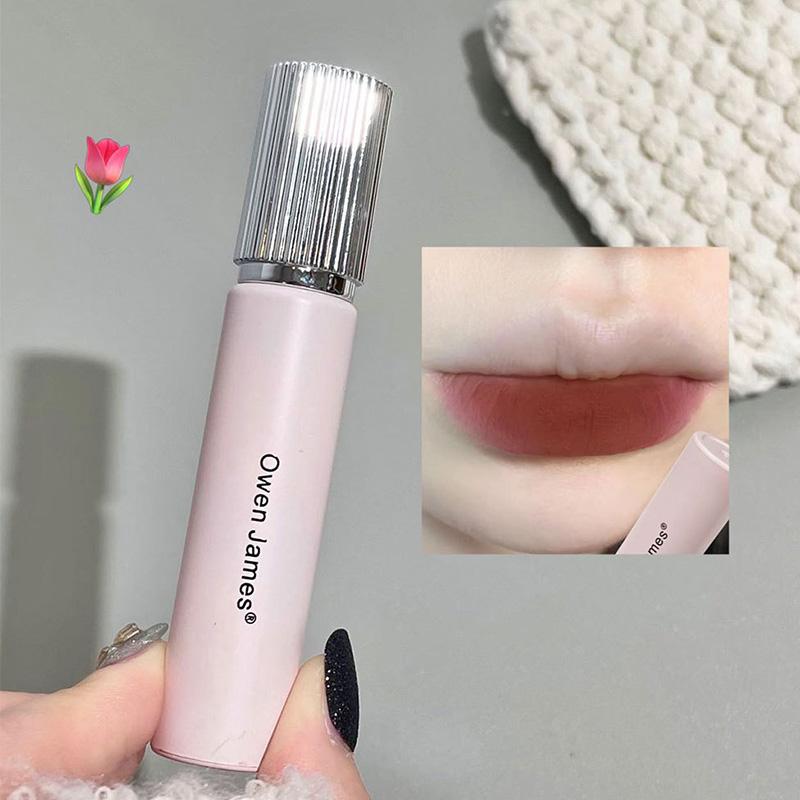Korean Cute Pink Tube Matte Mousse Lipstick Long-lasting and Easy To Velvet Lip Gloss Playful Girl Lip Makeup Cosmetic