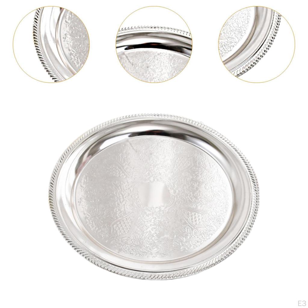 Aluminum Alloy Dinner Plate Salad Round 20cm Stackable Serving Storage Tray for Kitchen
