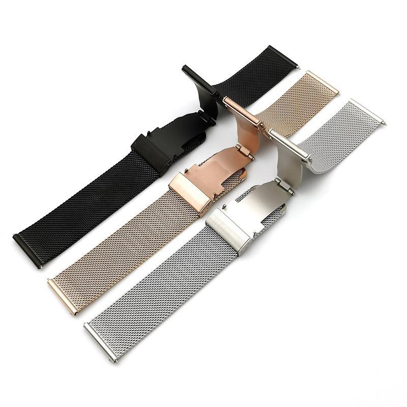 Apple Watch 10 Milanaise Armband mit Doppelschließe, Smart 06 Line Band und Huawei GT5 Stahlarmband.