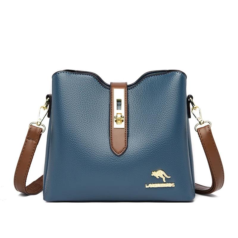 Genuine Soft Leather Brand Women's High Quality Small Shoulder Bags  Luxury Fashion Ladies Crossbody Bags