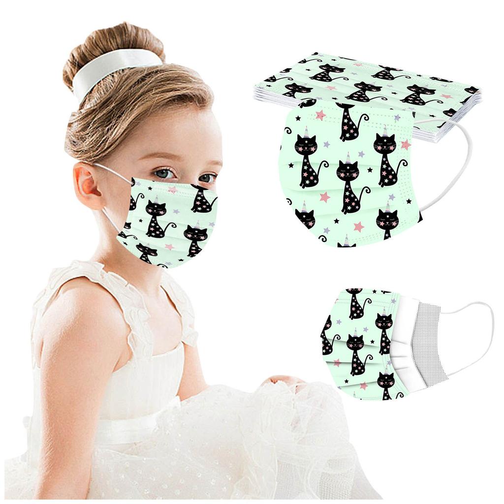 Barnkattmask Engångsansiktsmask Industriell 3-lagers Öronögla 50 ST Mask