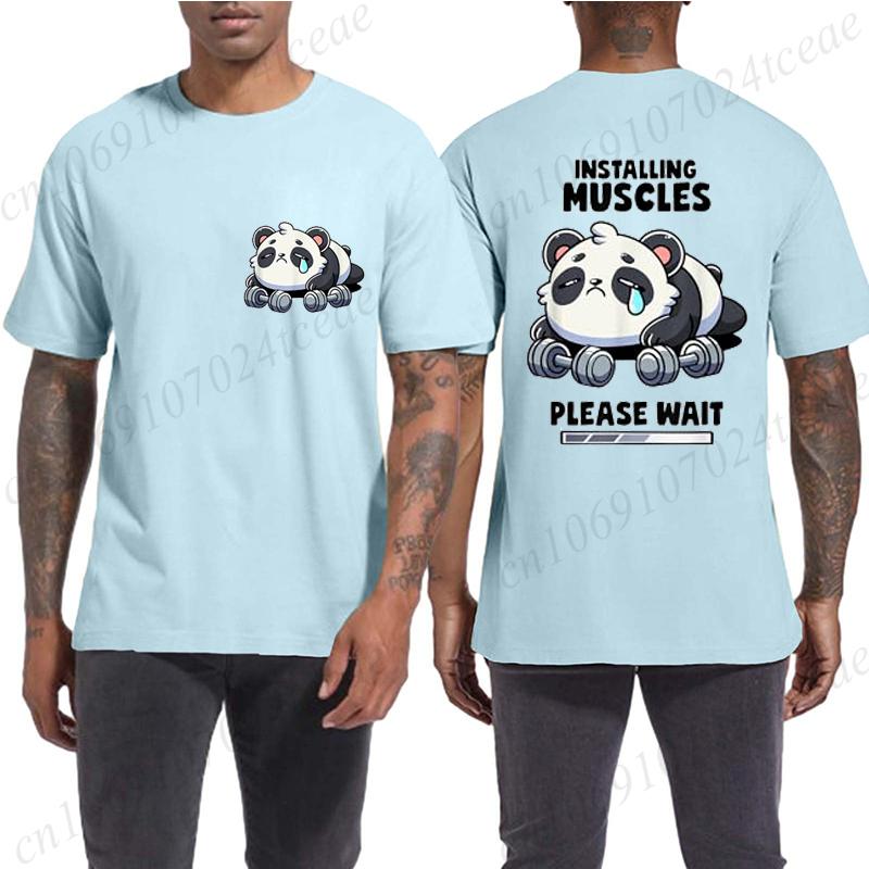 Funny Panda Weightlifting Squat Gym Quote Graphic Print T Shirts Men Women Kawaii Meme T-shirts Male Casual Tees Short Sleeve