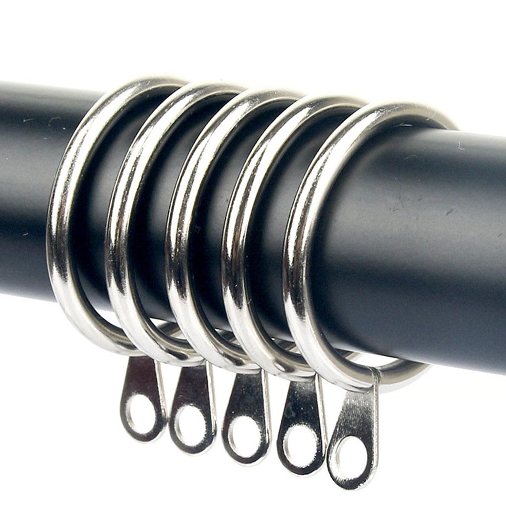 20pcs Curtain Rings Home Indoor Curtains Hooks Component Metal Hanging Fixator Hardware Accessories Fixing Ring Rods Hangers