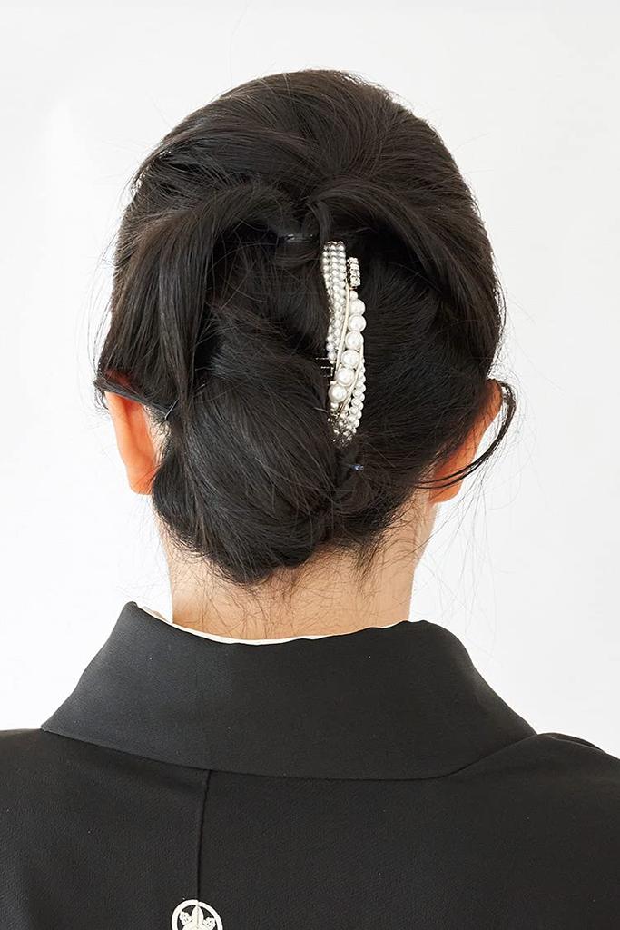 Watmosphere 4w016 Pearl-Detail Kanzashi Hair Comb, 5 x 10 cm