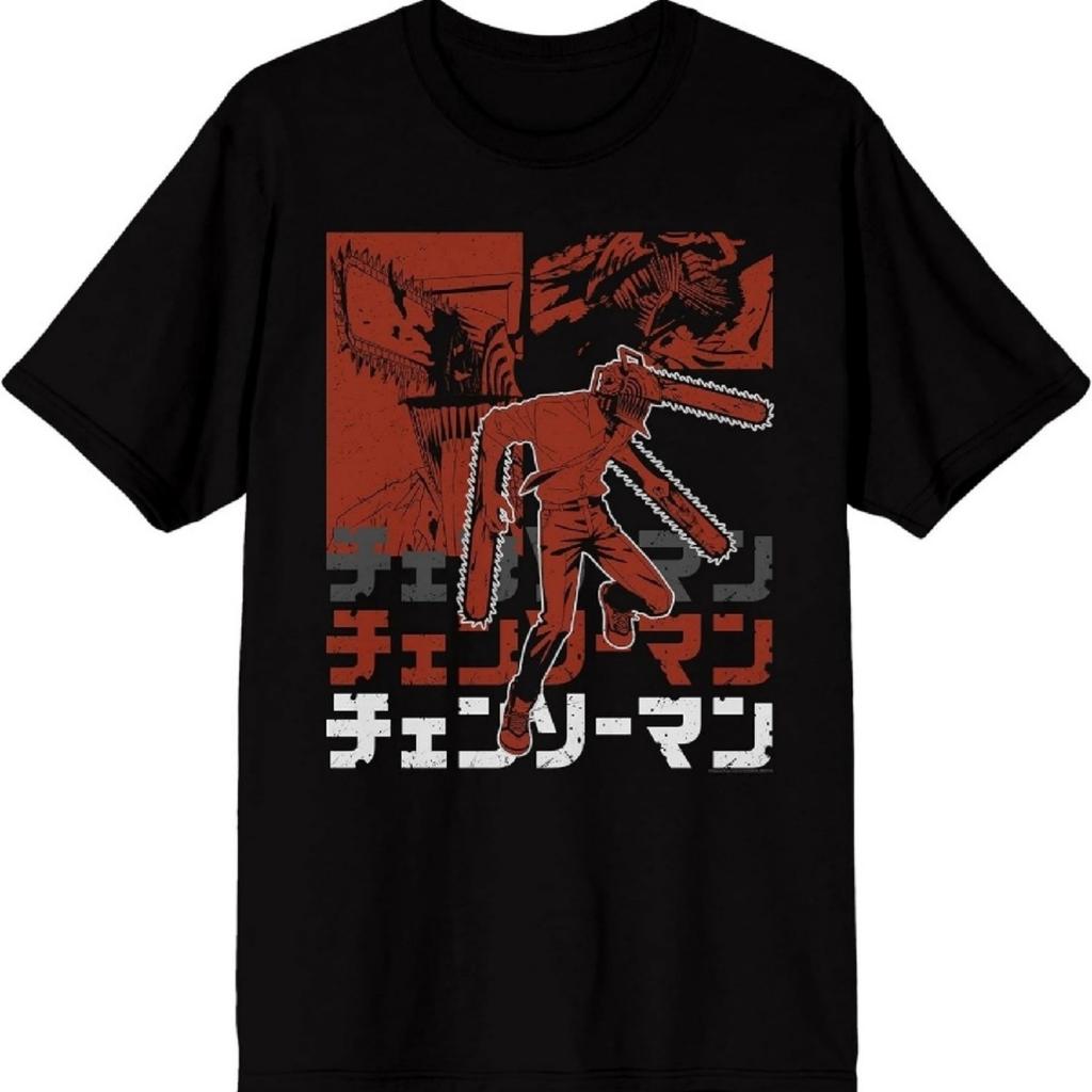 Chainsaw Man Slick Squad Tonal Art Men's Black Crew Neck Short Sleeve T-Shirt