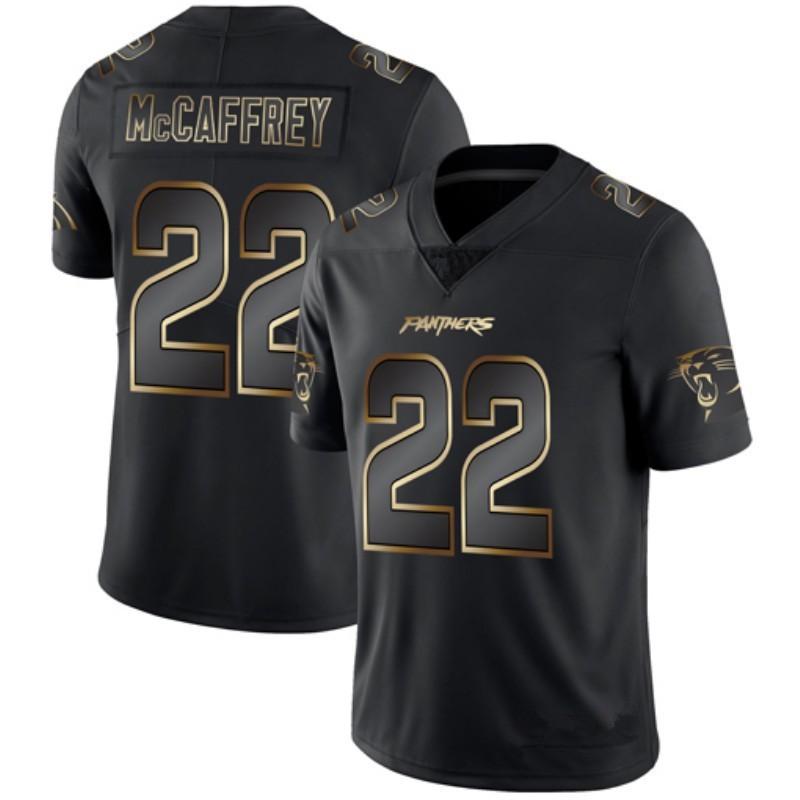 Pánský dres NFL týmu Bavlněná směs Fanouškovské oblečení Raiders 28 Saints 13 Cowboys 54 Eagles 86 Panthers 22 49ers 85 Černá zlatá edice