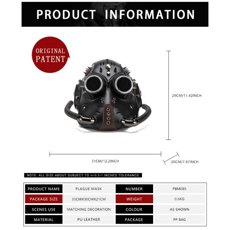 Steampunk Design Gothic Face Mask With Adjustable Straps For Halloween Costume Motorcycle Riders Protective Gear