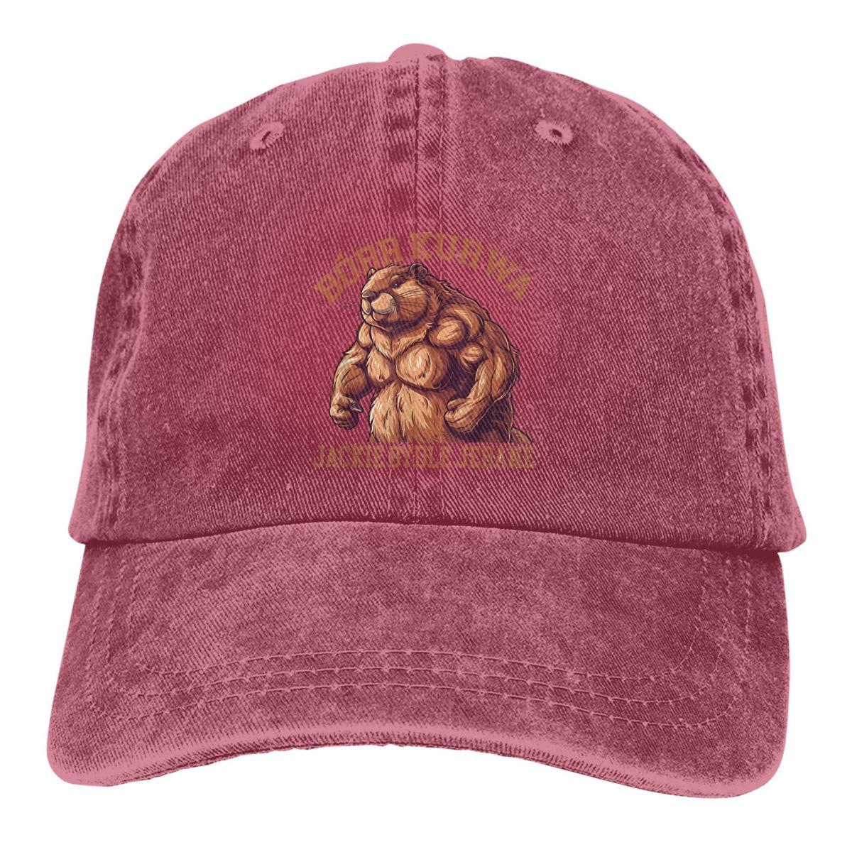 

Bobr Kurwa Strong Unisex Baseball Cap Washed Cotton Cap Vintage Casual Outdoor Sports Hat One Size
