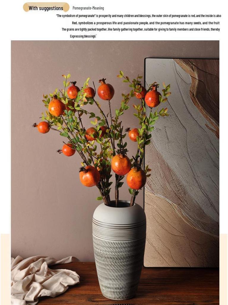 Hand-Carved Chinese Zen Ceramic Vase for Dried Flowers - Home Decor