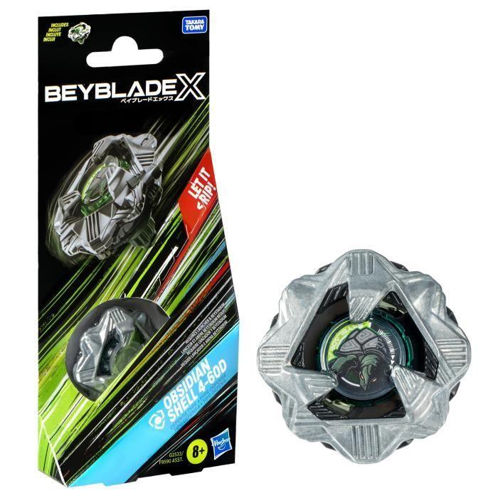 Beyblade X Pack Obsidian Shell 4-60D, Toupie De Combat De Type Défense Authentiques Takara Tomy, Dès 8 Ans
