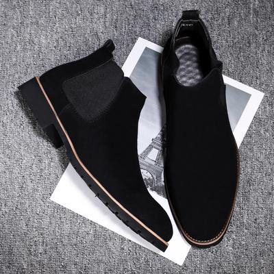 Fashion Autumn and Winter Classcis Men Chelsea Boots Black and Brown Suede Casual Slip On Short Boots Vintage Leather Cowboy Ankle Boots