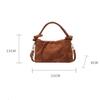 Casual Suede Leather Crossbody Bag Magnetic Closure Wrinkle Texture Shoulder Bag Soft Handle Commuting Bag Commuting