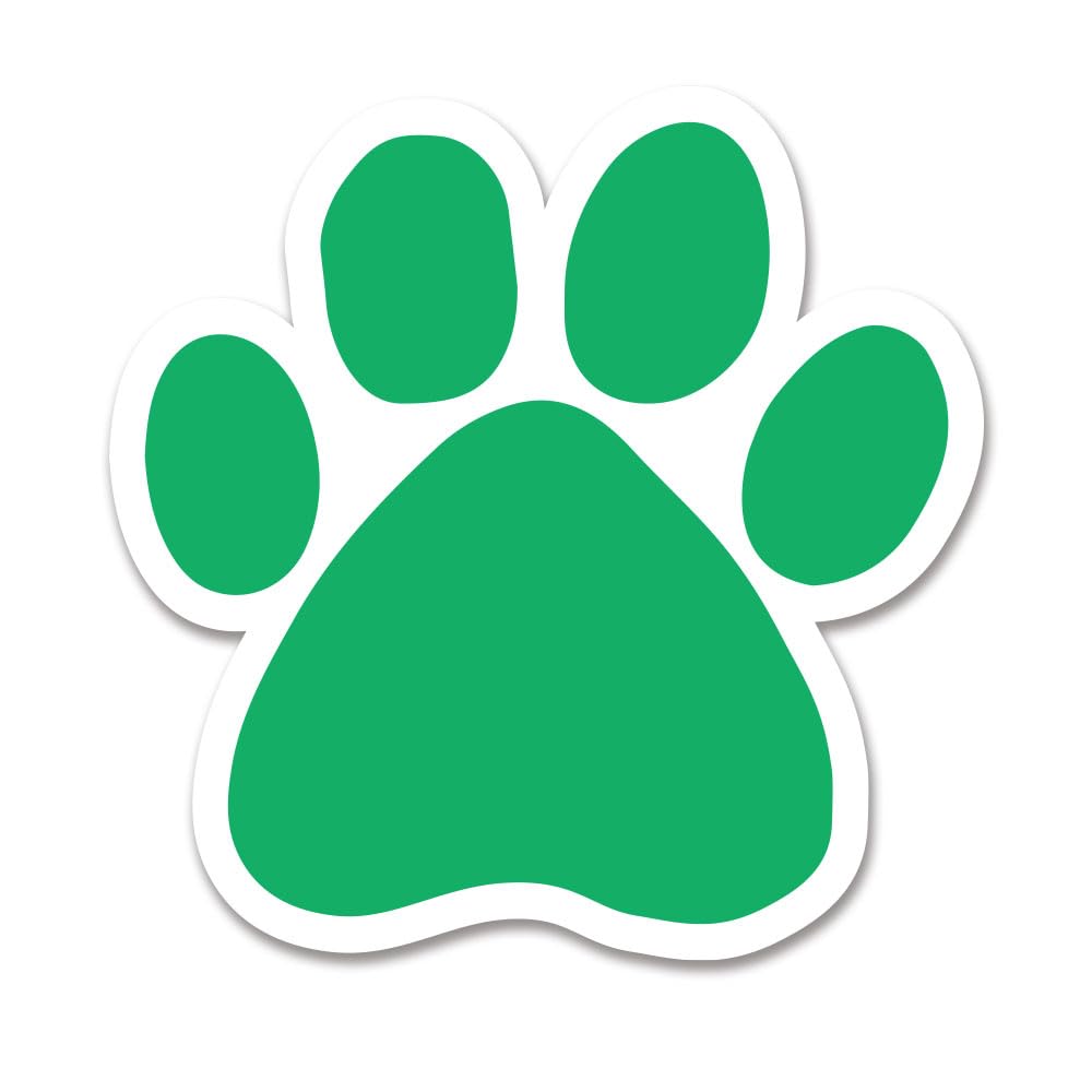 GEEKBEAR Paw Print Car Magnet - Colorful, Reflective and Weatherproof 12cm x 12cm зелёный