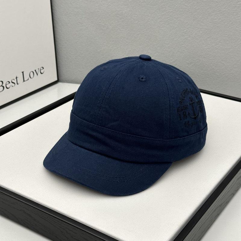 

Short Brim Cotton Baseball Cap Flat Embroidery Unisex for Men Women Outdoor Camping Streetwear Fashion Daily Casual Wear Adjustable синий