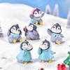 6 Stück Süße Cartoon-Pinguin-Figuren Spielset Mini-Cartoon-Pinguin-Kuchenaufsatz Winter-Pinguin-Figuren Kuchen Dekoration