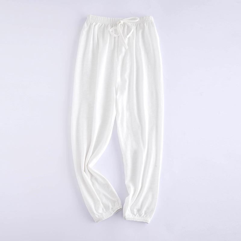 

Летние детские брюки из хлопка, тонкие, дышащие, с защитой от комаров, детские однотонные брюки для мальчиков и девочек, длинные свободные брюки 100cm белый