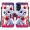 Handmade PU Leather Flip Case for Honor 200/ Honor 200 Pro/ Honor 200 Lite Anti-Slip Shockproof Cover with Wrist Strap & Heart/Rose Cat Designs