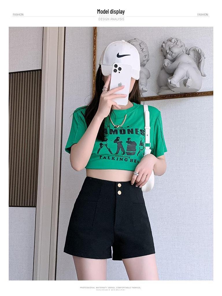 Petite High-Waisted A-Line Casual Summer Shorts
