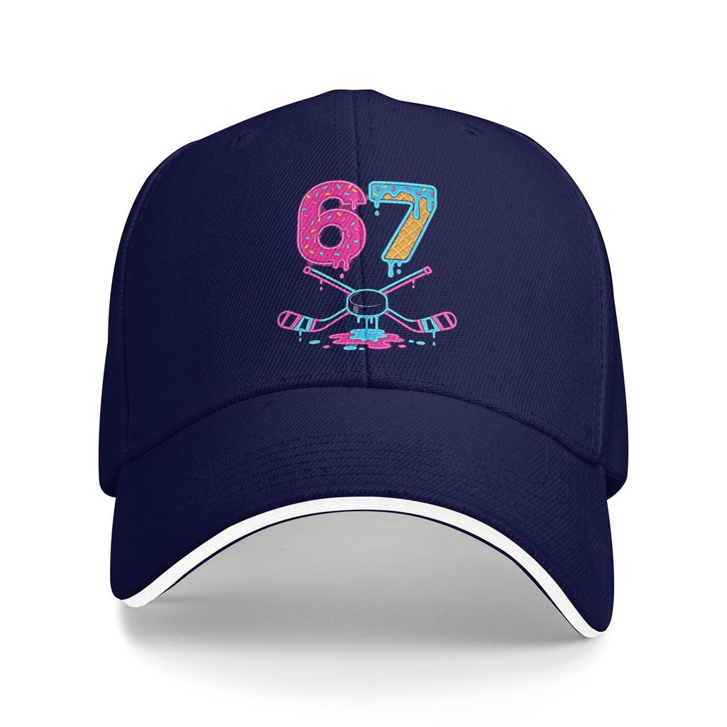 Hockey Six Seven Ice Cream Drip Sun Baseball Cap Summer Vintage Trucker Hat For Men Adult Hiking Fishing Baseball Caps