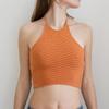 Damen Neckholder zum Binden im Rücken Ärmellos Rückenfrei Gestricktes Crop Top, Sommer Neckholder Tops für Damen Sexy Tops