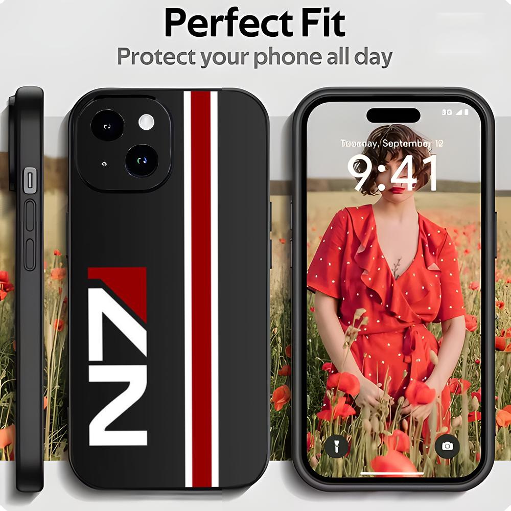 Sci-Fi Video Game M-Mass Effect Phone Case Black Matte Thin Phone Case For iPhone17 16 15 14 13 ProMax