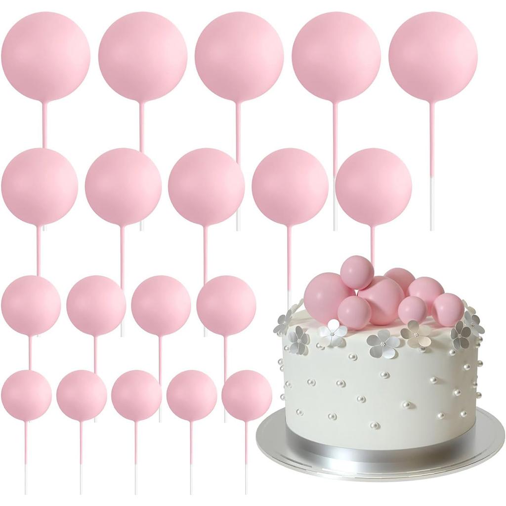 20 Pcs  Mini Balloons Sticks Red Balls Cake Picks Cake Topper Balls Cake Decorations for Wedding Birthday Cake Decorations