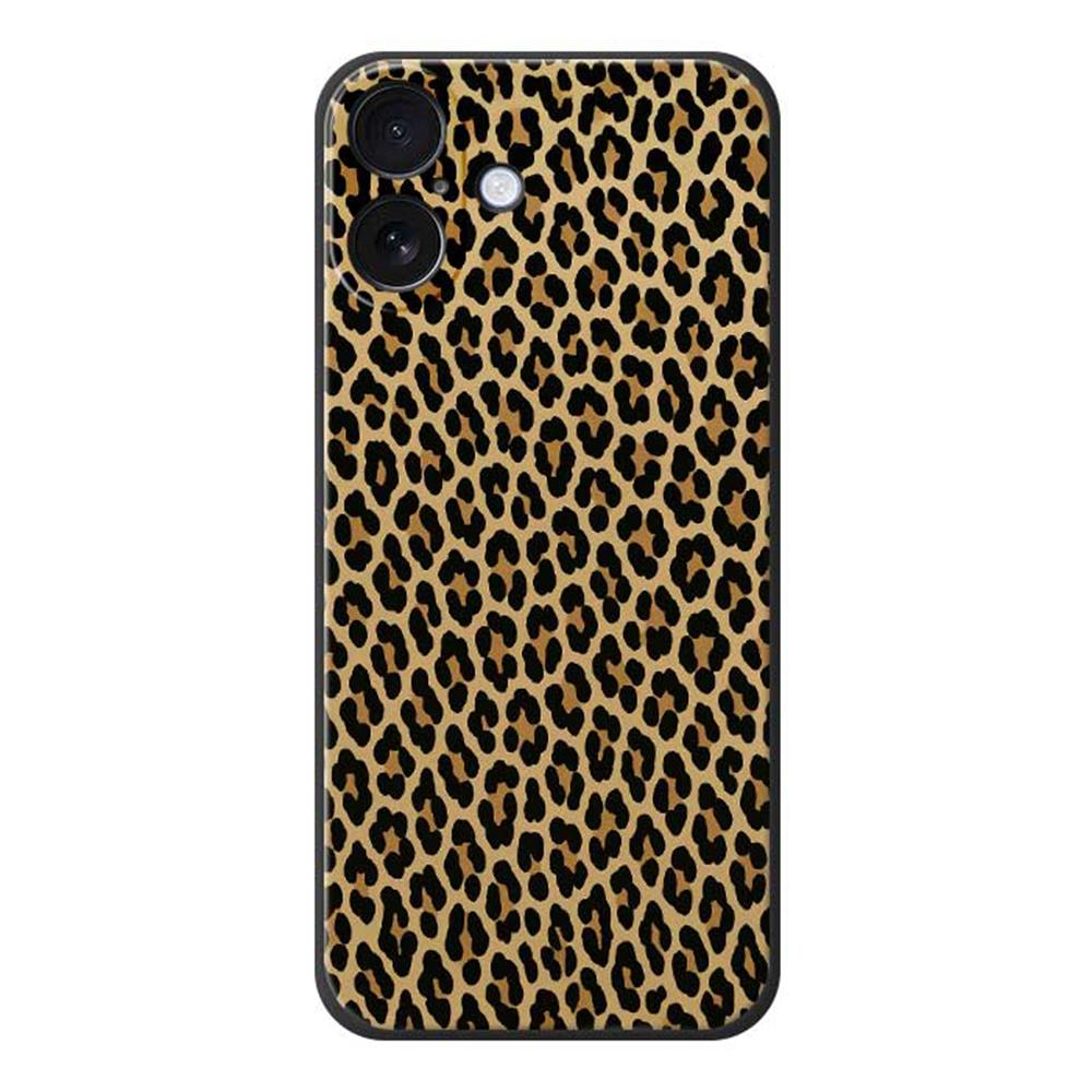For iPhone 17 Case Leopard Print Pattern Printing Straight Edge TPU Phone Back Cover