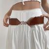 Brown Leather & Knitted Yarn Ethnic Belt - Retro Autumn/Winter Fashion Waist Accessory