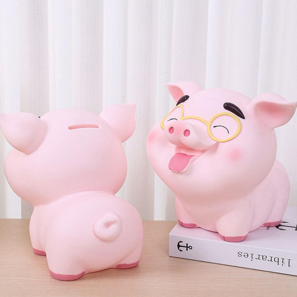 Pușculiță de porc anti-cădere Ornamente de porc drăguț Rezervor de depozitare de capacitate mare Decor pentru casă