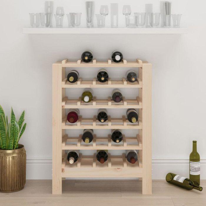 VidaXL Casier à vin 61,5x30x82 cm Bois de pin massif 822556