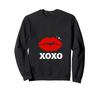 XOXO Red Lips Cute Minimalist Romantic Day Design Sweatshirt Valentine's