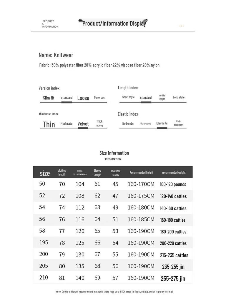 Men's Plus Size Round Neck Knitted Pullover Sweater