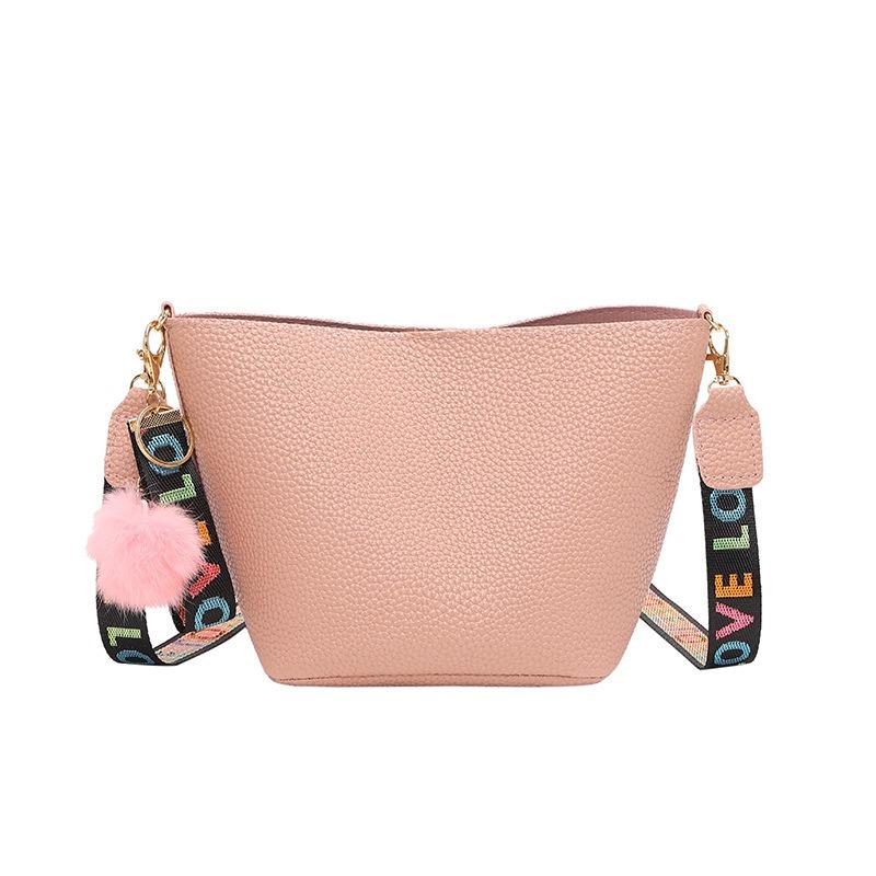 Lychee pattern ribbon one shoulder crossbody tote bag new large capacity simple fashion women's bag