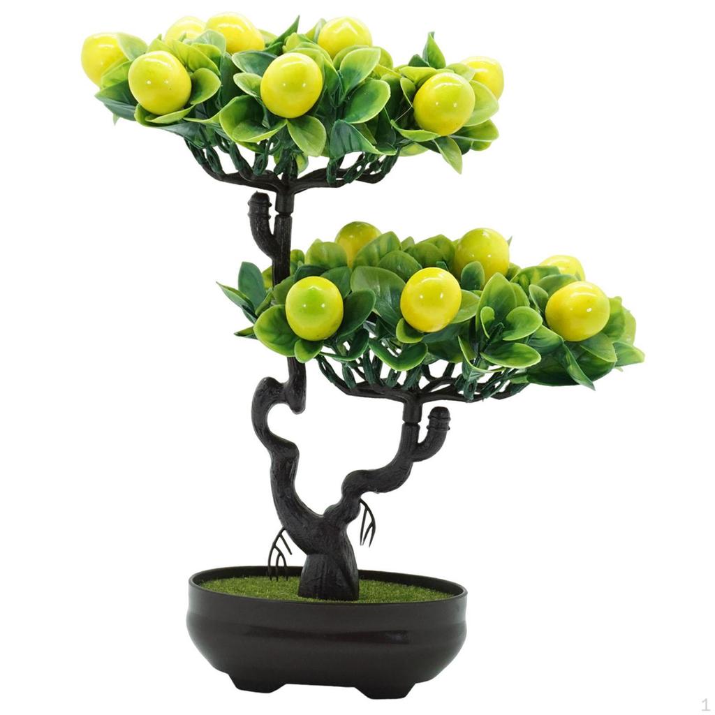 Artificial Fruit Tree Bonsai Faux Pot Lightweight Tabletop Ornament for Kitchen Room